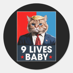 Cat Trump 9: Lives Baby Funny Vote for Trump Cats Runt Klistermärke