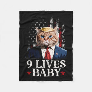 Cat Trump 9 Lives Baby Trump 2024 Win Victory Winn Fleecefilt