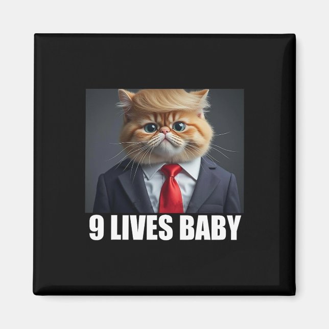 Cat Trump 9 Lives Baby Trump 2024 Win Victory Winn Magnet (Framsidan)