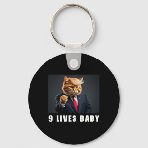 Cat Trump 9 Lives Baby Trump 2024 Win Victory Winn Nyckelring
