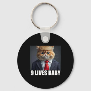 Cat Trump 9 Lives Baby Trump 2024 Win Victory Winn Nyckelring