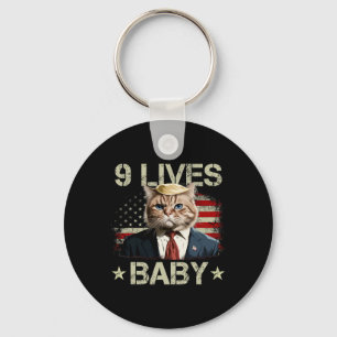 Cat Trump 9 Lives Baby Trump 2024 Win Victory Winn Nyckelring