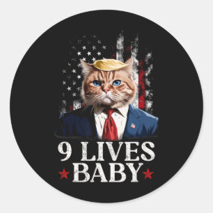 Cat Trump 9 Lives Baby Trump 2024 Win Victory Winn Runt Klistermärke