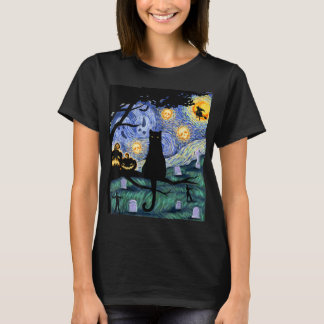 Cat Tshirt, Scary Natt Cat Tee, Van Gogh Gift, Ha T Shirt