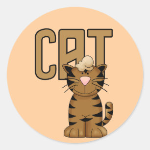 Cat Tshirts och presenter Runt Klistermärke