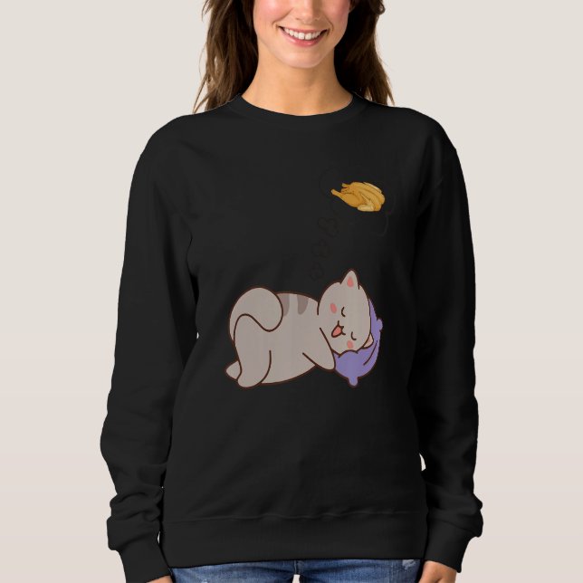 Cat turkey Dreaming Sleeping T Shirt (Framsida)