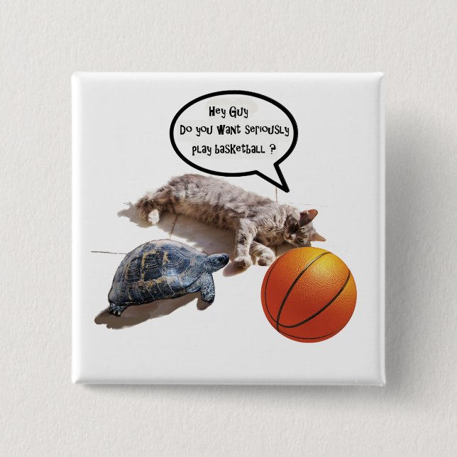 CAT TURTLE OCH BASKETBALL KNAPP (Framsida)