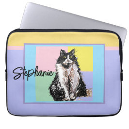Cat Tuxedo Pastel Cats Womens Pastel Girls Pet Laptop Fodral