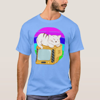 Cat Tv Sunset T Shirt