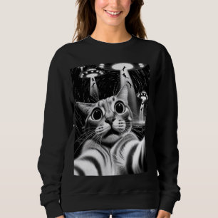 Cat UFO Invasion Funny Cat Meme Retro Alien Cat UF T Shirt