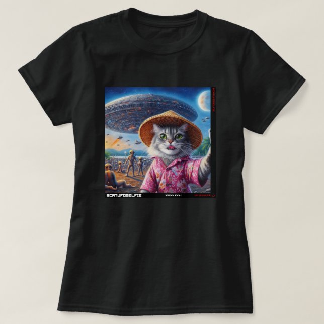 Cat UFO Selfie: Gift från kattens nummer 11 T Shirt (Design framsida)