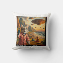 Cat UFO Selfie: Gift från Kitten #06 Kudde