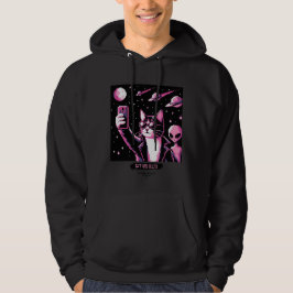 Cat UFO Selfie: Pixel Art #12 (Rosa Cat) Hoodie