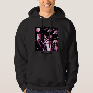 Cat UFO Selfie: Pixel Art #12 (Rosa Cat) Hoodie