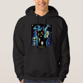 Cat UFO Selfie: Pixel Art #15 Hoodie