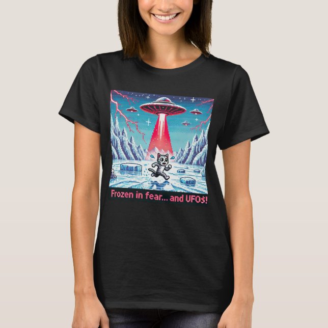 Cat UFO Selfie: Red Planet (fryst utomjording) T Shirt (Framsida)