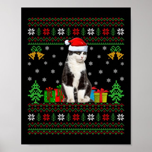 Cat Ugly Xmas Decorations Santa Cat Christmas Poster (Framsidan)