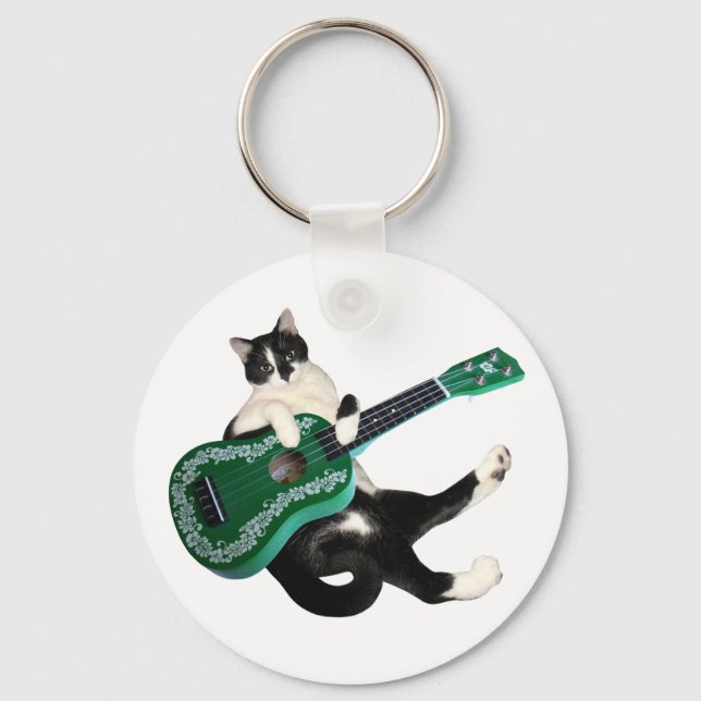 Cat Ukulele Keychain Nyckelring (Framsida)