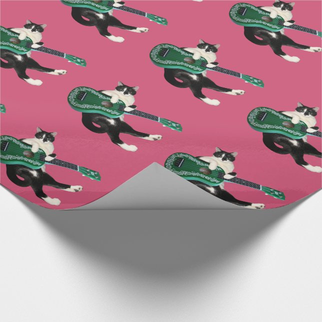 Cat Ukulele Wrapping Papper Presentpapper (Hörn)