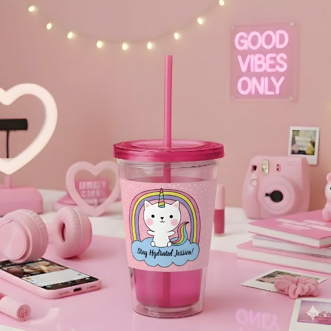 Cat Unicorn Illustration Take Away Mugg (Skapare uppladdad)