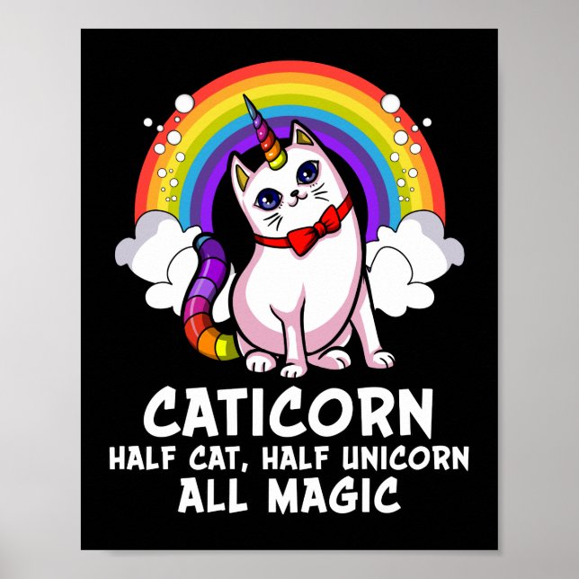 Cat Unicorn Magic Caticorn Kitten Rainbow Pet Poster (Framsidan)
