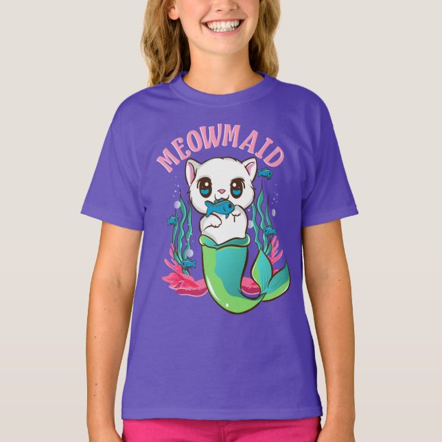 Cat Unicorn Meowmaid T Shirt (Framsida)