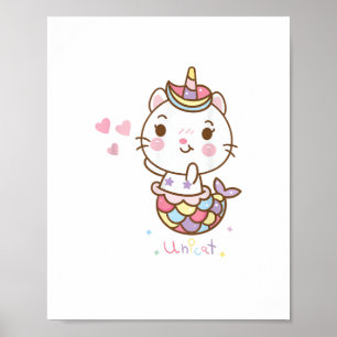 Cat Unicorn shirt - Unicat Sjöjungfru Cat, tror ja Poster