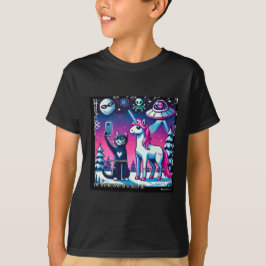 Cat & Unicorn UFO Selfie: Big Meeting #02 T Shirt