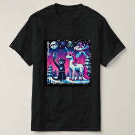 Cat & Unicorn UFO Selfie: Big Meeting #11 T Shirt