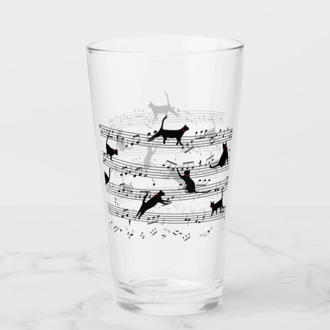 Cat-uppspelningsmusik, Cat Music, Black Cat Gift Glaskopp (Framsida)