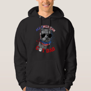 Cat US Flagga Sunglasses All American Cat Pappa Hoodie