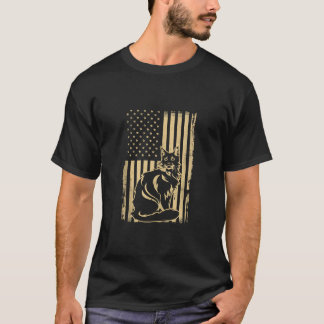Cat USA flagga Fireworks 4:e juli Meowica American T Shirt