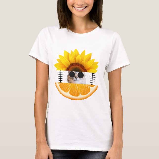 Cat Vacation Summer T Shirt (Framsida)