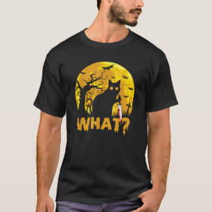 CAT VAD Murderous Black Cat med Knivar Halloween T Shirt