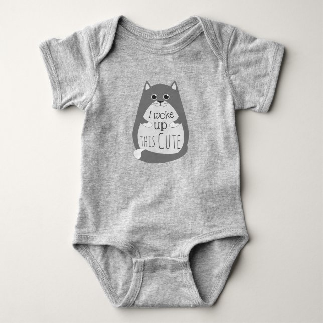 Cat vaknade upp den här Cute Funny Slogan T Shirt (Framsida)