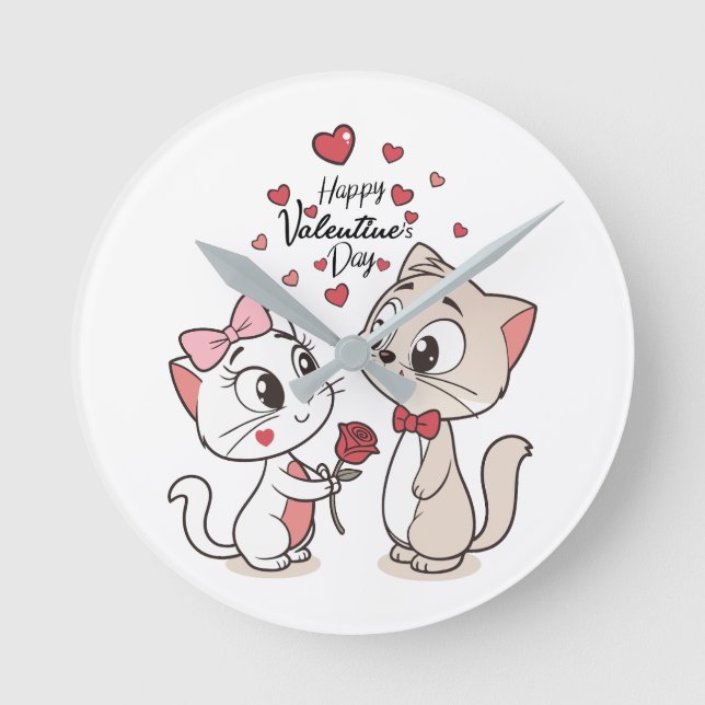 Cat Valentine 10-tums Round Wall Clock Rund Klocka (Framsida)