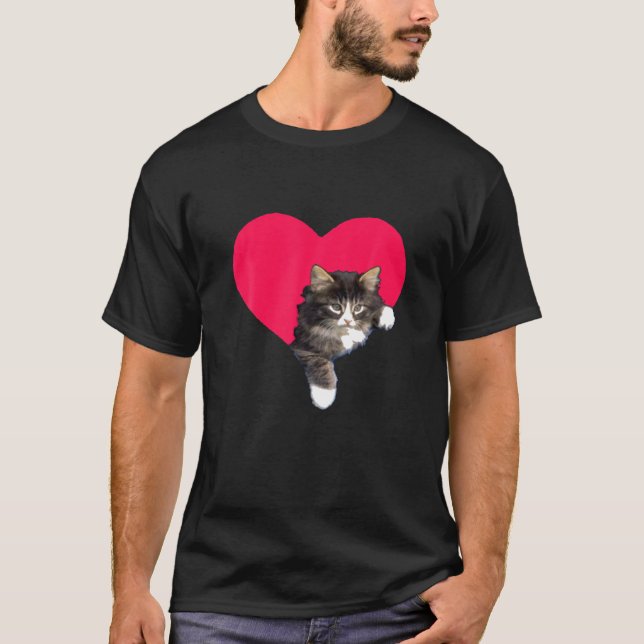 Cat Valentine Day Cute Kattunge Valentine-gåvor T Shirt (Framsida)