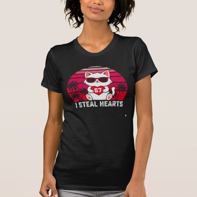 Cat Valentine PNG Sublimation Design T Shirt (Framsida)