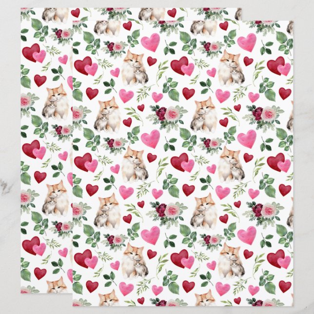 Cat Valentine Scrapbookpapper (Fram/baksida)