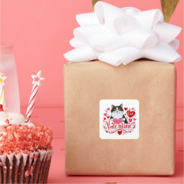 Cat Valentine Sticker Fyrkantigt Klistermärke