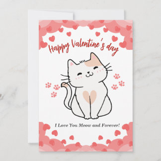 Cat Valentines day Card-gåva för Cat Lovers Julkort