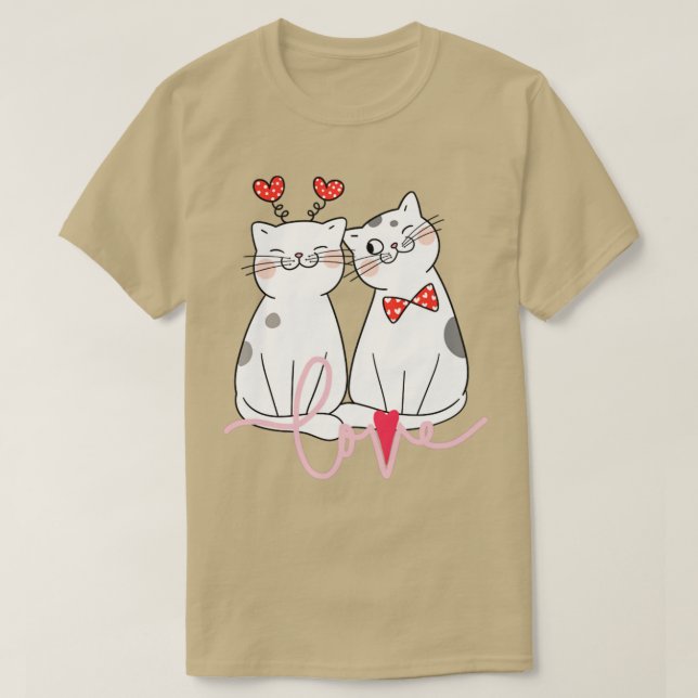 CAT VALENTINES DAY I KÄRLEK MY KATTUNGE T SHIRT (Design framsida)