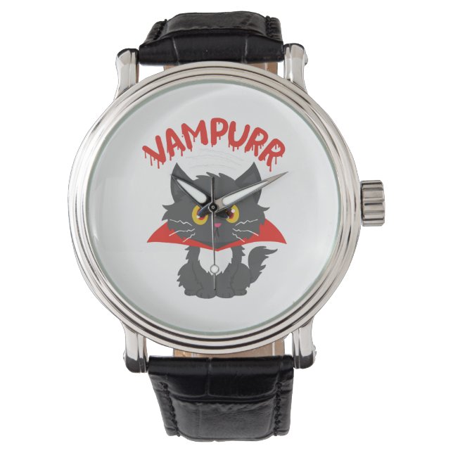 Cat Vampire Halloween Armbandsur (Framsida)