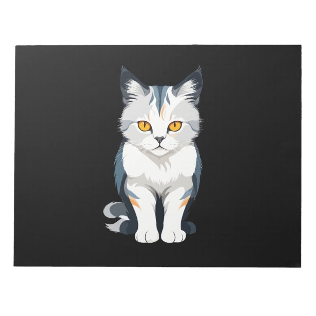 Cat Vector Art med Vibrant Färg Anteckningsblock (Framsida)