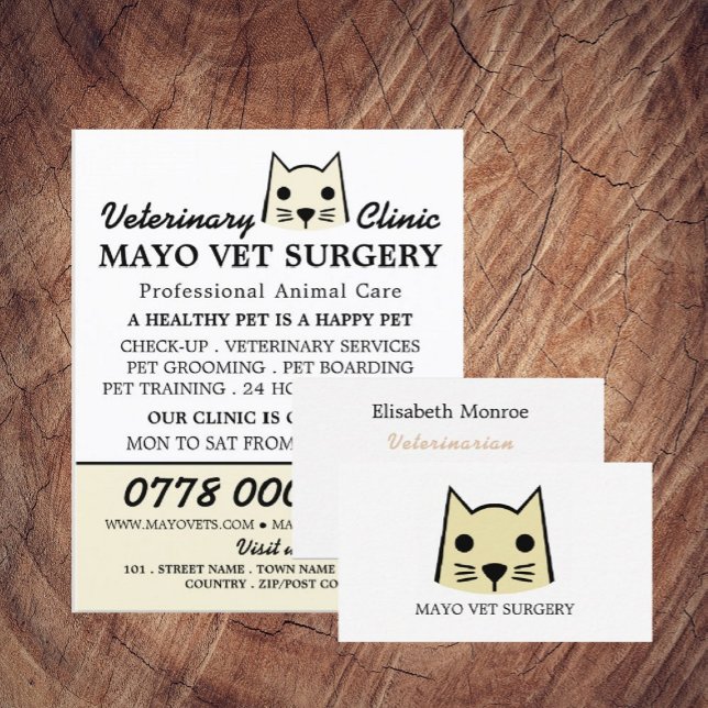 Cat, veterinär, veterinärtjänst reklamblad (Skapare uppladdad)