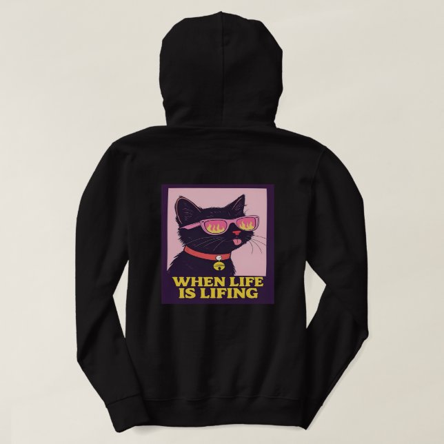 Cat Vibes Women Hoodie T Shirt (Design baksida)