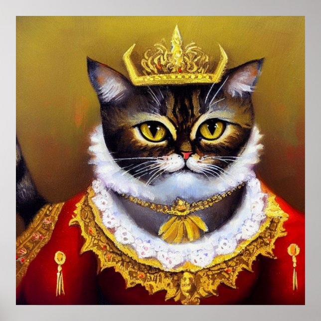 Cat Victorian Queen Poster (Framsidan)