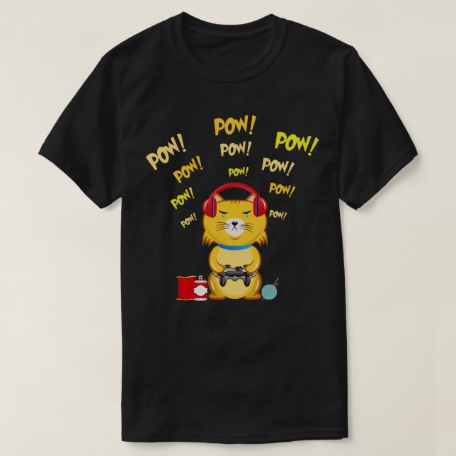 Cat Video Games Klan Cats-konsol T Shirt (Design framsida)