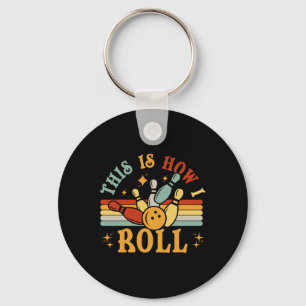 Cat Vintage Bowling Det här är så jag Roll Funny Nyckelring