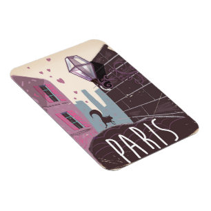 Cat vintage Paris reseaffisch. Magnet